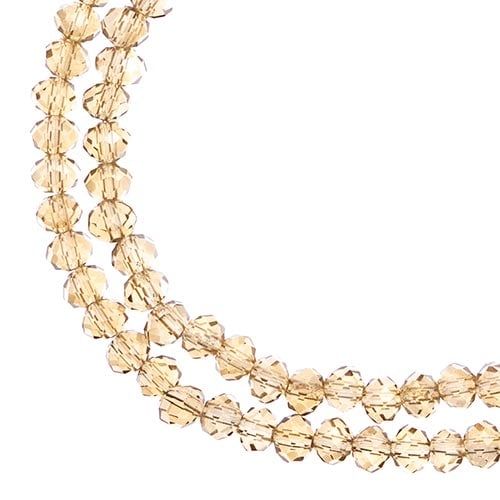 Rondelle 2 Strand 7in (apx110pcs) 3x4mm Transparent Topaz AB