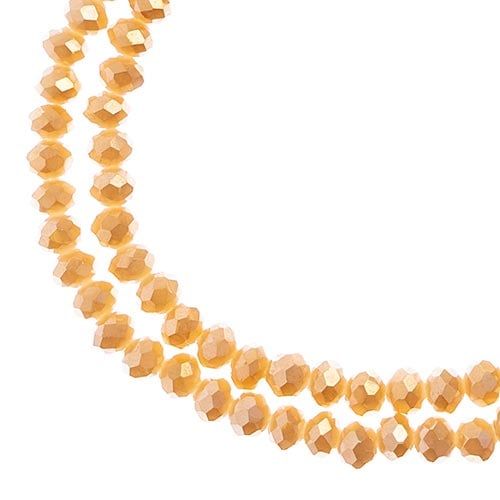 Rondelle 2 Strand 7in (apx110pcs) 3x4mm Opaque Light Champagne Luster