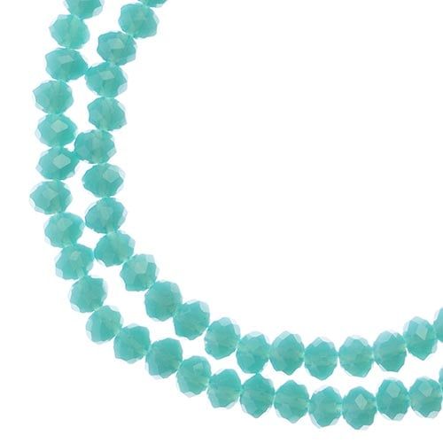 Rondelle 2 Strand 7in (apx110pcs) 3x4mm Opaque Turquoise Blue