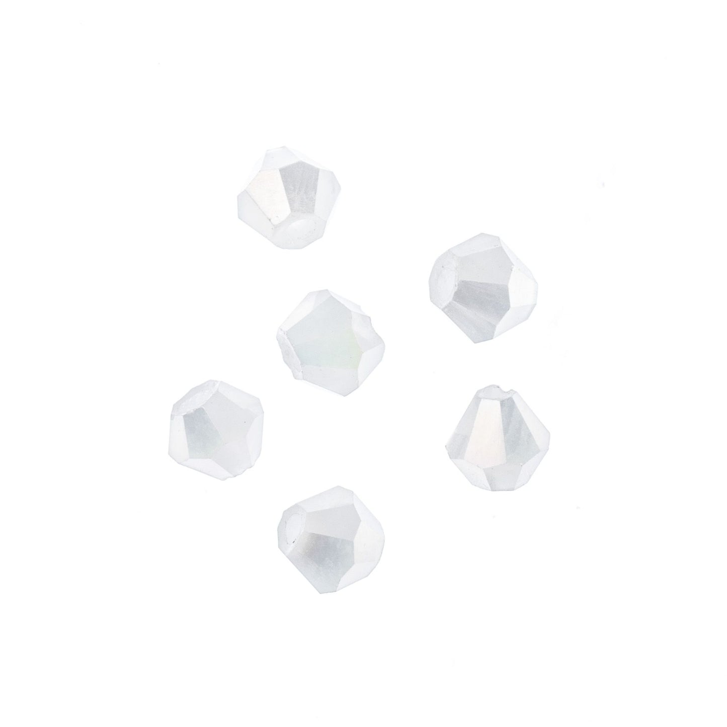 Bicone 2Strand 7in (apx96pcs) 4mm Opaque White Matt AB