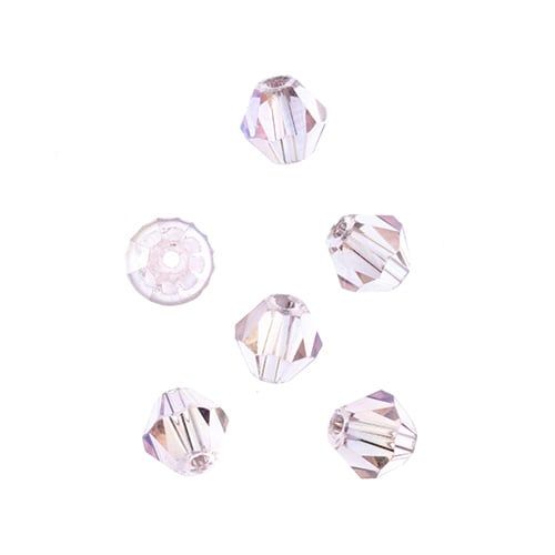 Bicone 2Strand 7in (apx64pcs) 6mm Transparent Pink AB
