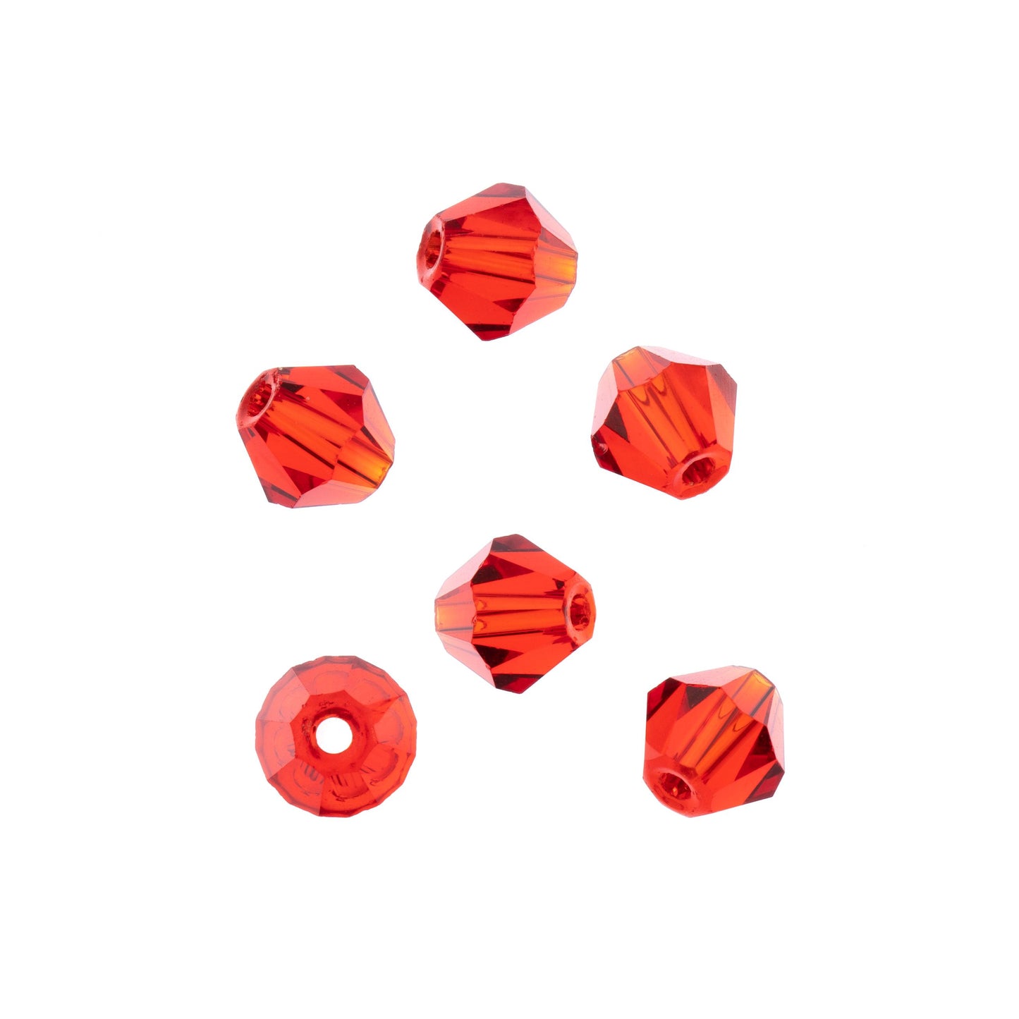 Bicone 2Strand 7in (apx64pcs) 6mm Transparent Red