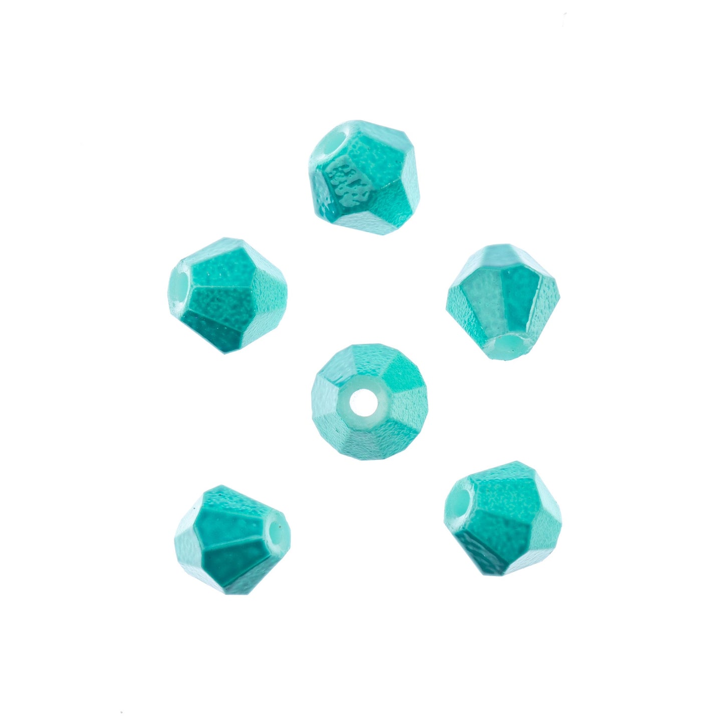 Bicone 2Strand 7in (apx64pcs) 6mm Opaque Turquoise Blue