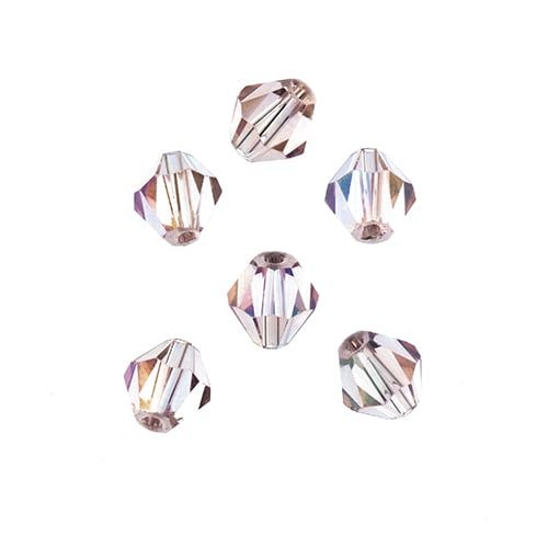 Bicone 2Strand 7in (apx44pcs) 8mm Transparent Pink AB