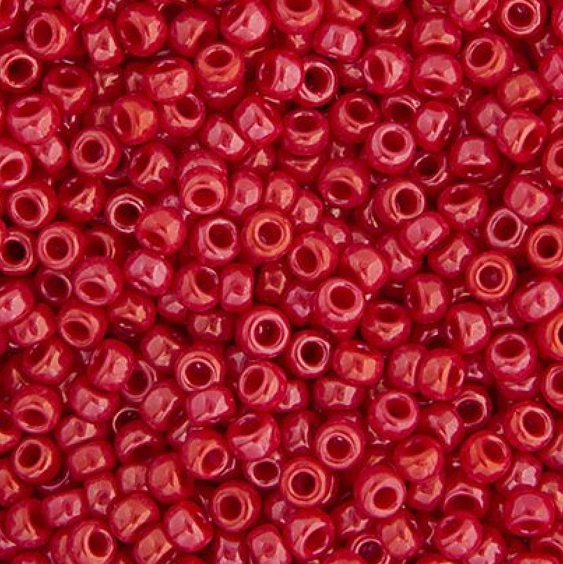 22gms 11/0 in Red Opaque Luster (0426V)
