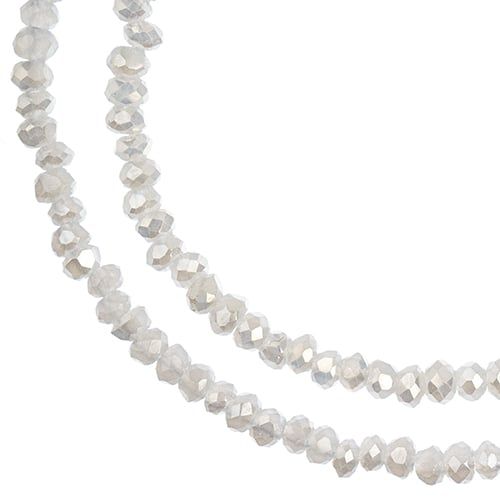 Rondelle 2 Strand 7in 1.5x2.5mm Opaque White Matt AB