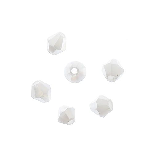 Bicone 2Strand 7in (apx96pcs) 4mm Opaque White AB