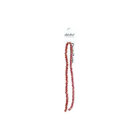 Rondelle 2 Strand 7in (apx78pcs) 4x6mm Transparent Red AB
