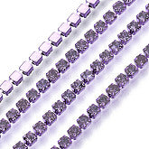 Rhinestone Cup Chains, with Spool, Tanzanite, SS6.5