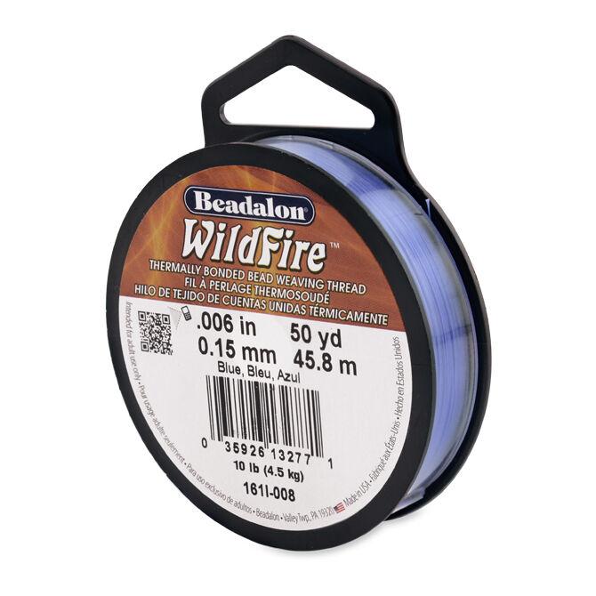 Beadalon Wildfire 0.006" Blue 50 yd Thermally Bonded Beading Thread