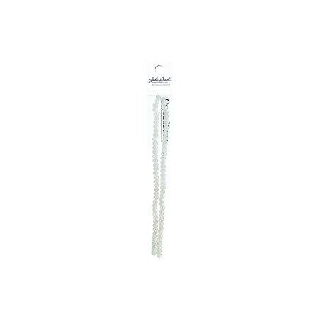 Rondelle 2 Strand 7in (apx78pcs) 4x6mm Opaque White Matt AB
