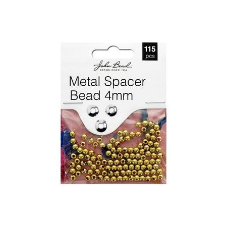 John Bead MHF Spacer Bead Metal 4mm Gold 115pc