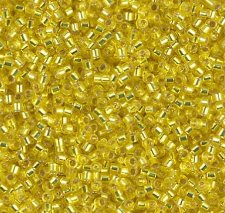 Silver-Lined Yellow Miyuki Delica Beads 10/0 (0145V)