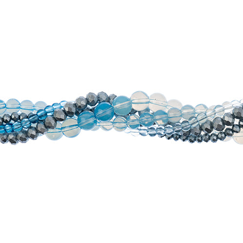John Bead Crys Ln Twisted Bead STR Blue Sky