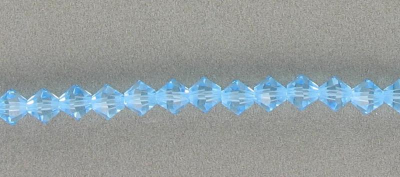 Preciosa Aquamarine 6mm bicone 21 beads