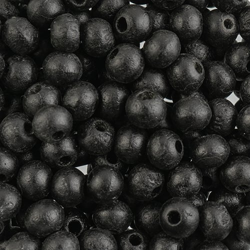 Bone Bead 4mm Round 200pcs Black work on bone