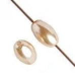 GLASS PEARL OVAL 4x7mm 2x8" STRUNG BEIGE