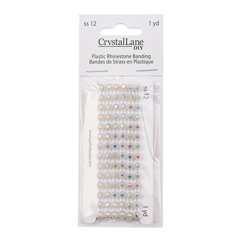 Rhinestone Banding 1yd 1row ss12 Transparent Casing/ Crystal AB