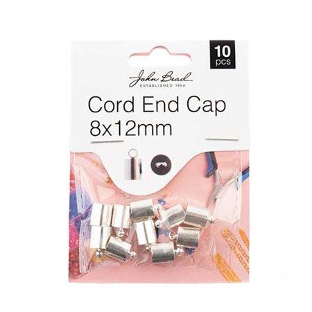 Metal Silver 8x12mm Cord End Caps