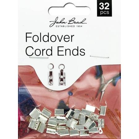 Must Have Findings - Fold Over Cord Ends (apx 4.5x4x10mm) Silver 32pcs