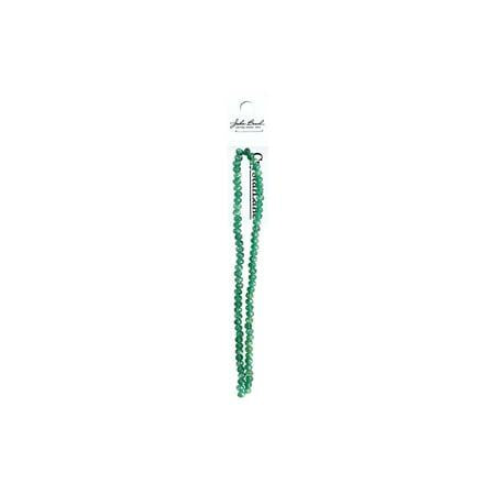 Rondelle 2 Strand 7in (apx78pcs) 4x6mm Transparent Dark Green AB