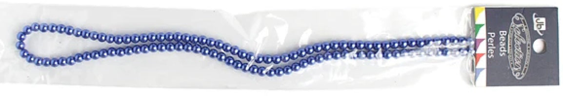 GLASS PEARL ROUND 4mm 2x8"STRUNG TANZANITE