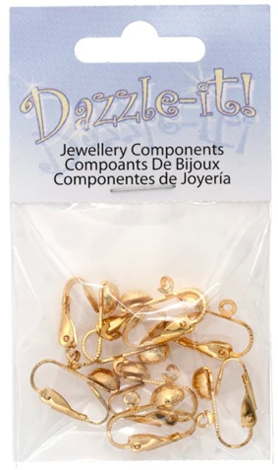 Earring CLip-ons Ball w/ring LF/NF 6.5mm Gold - 4 pairs