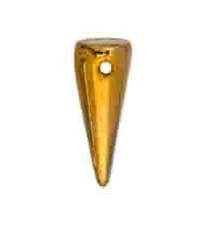 GLASS SPIKE BEADS 5X13MM TRANS. CRYSTAL/AMBER HALFCOATED