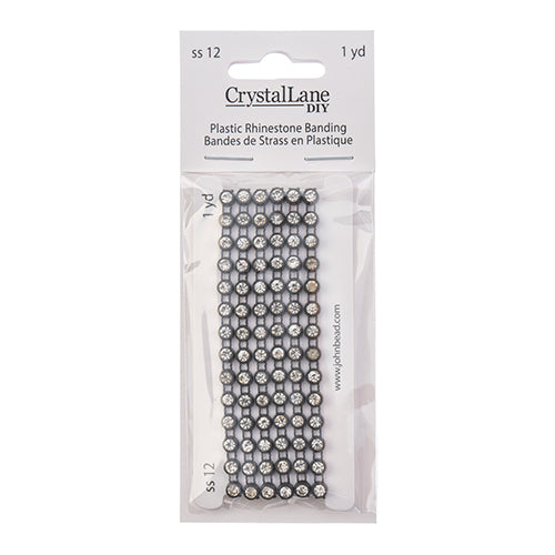 Rhinestone Banding 1yd 1row ss12 Grey Casing/ Crystal