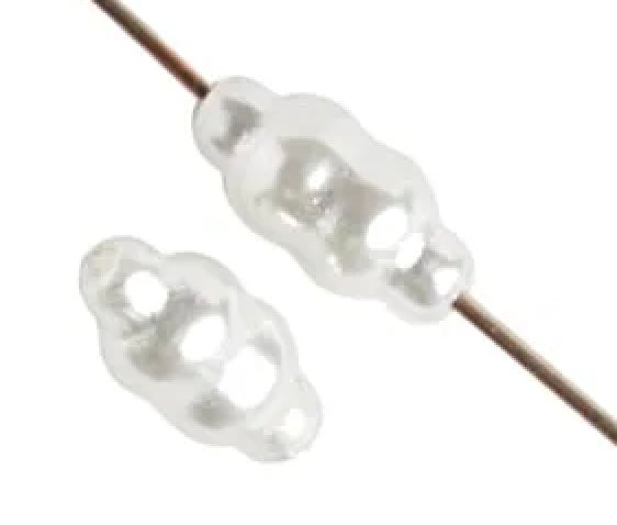 GLASS PEARL FRESHWATER STYLE OVAL4x8mm 2x8STR WHITE
