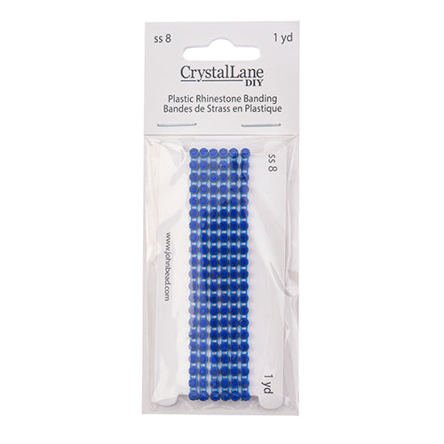Rhinestone Banding 1yd 1row ss8 Navy Casing/ Sapphire