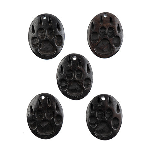 Bone Wolf Paw Pendant 5pcs 1.25in Light Grey finish work on bone