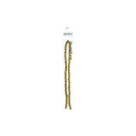 Rondelle 2 Strand 7in (apx78pcs) 4x6mm Transparent Light Amber w/Purple Luster