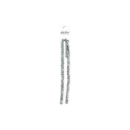 Rondelle 2 Strand 7in (apx58pcs) 6x8mm Transparent Half Silver Iris