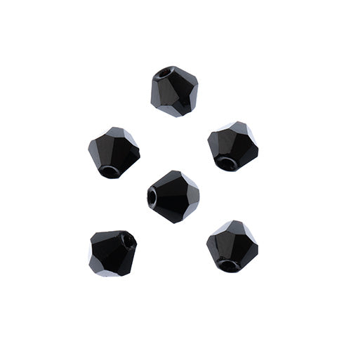 Bicone 2Strand 7in (apx64pcs) 6mm Opaque Black