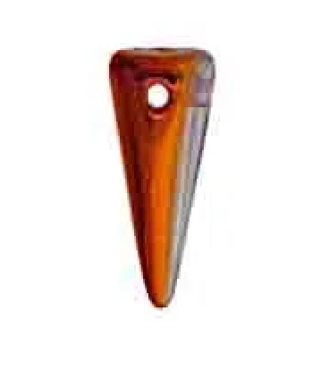 Glass Spike Beads 5x13mm Trans. Crystal/Sunset Halfcoated