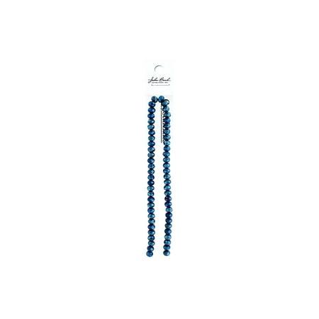Rondelle 2 Strand 7in (apx58pcs) 6x8mm Opaque Blue Iris