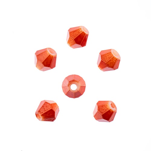 Bicone 2Strand 7in (apx64pcs) 6mm Opaque Orange