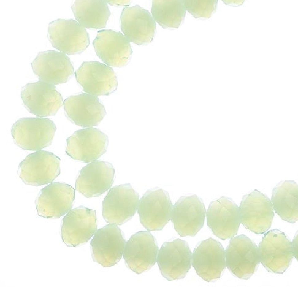Rondelle 2 Strand 7in (apx58pcs) 6x8mm Opaque Light Green