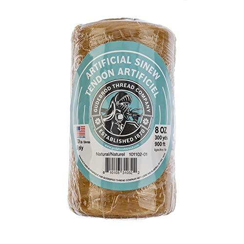 Gudebrod Sinew 8oz 900ft (300yd) Natural 5ply 70lb Test Made in USA