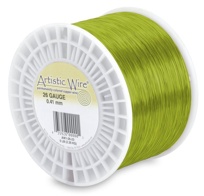Artistic Wire 26-Gauge Silver Plated Chartreuse Wire 30-Yards