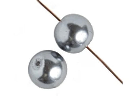 GLASS PEARL ROUND 3mm 2X8" STRUNG Gunmetal