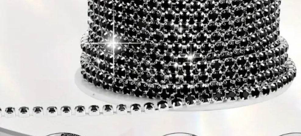 ss6.5 - 2mm black diamond on silver