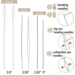 basic elements 6 beading needles #10 #12