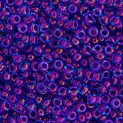 11/0 22GVial Luster Aqua Fuchsia Lined (0352v)