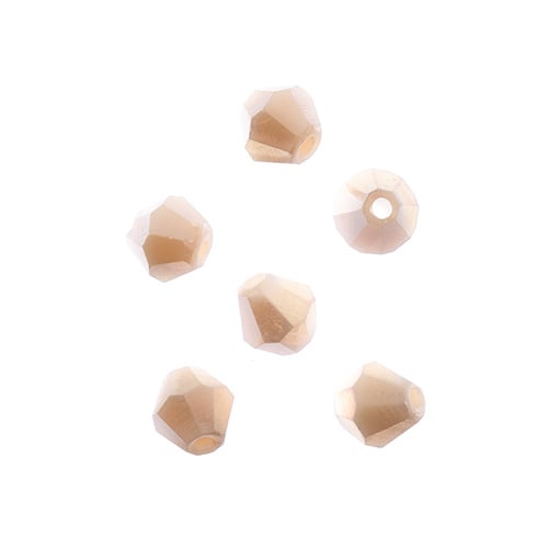 Bicone 2Strand 7in (apx64pcs) 6mm Opaque Cream AB