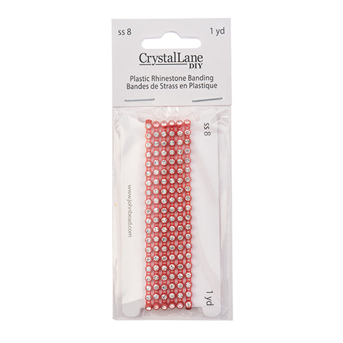 Rhinestone Banding 1yd 1row ss8 Tangerine Casing/ Crystal
