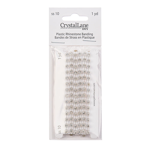 Rhinestone Banding 1yd 1row ss10 Transparent Casing/ Crystal