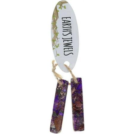 John Bead Earth S Jewels SP Rec Pendant 2pc Purple