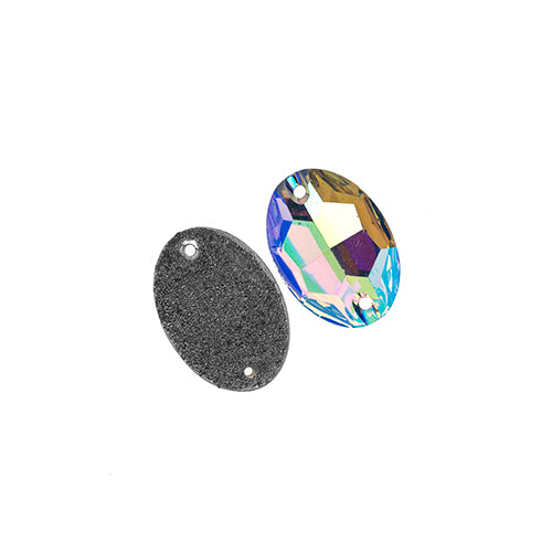 17x24mm Crystal AB metalico stone oval